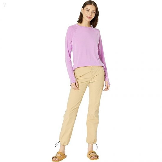 L.L.Bean Everyday Sunsmart Tee Crew Neck Long Sleeve Lilac ID-uOCgvE0h