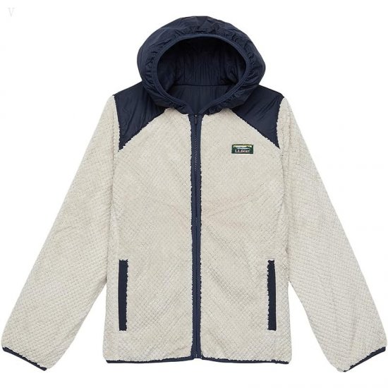 L.L.Bean Mountain Bound Reversible Hooded Jacket (Big Kids) Carbon Navy/Soapstone ID-VjhqtS5a