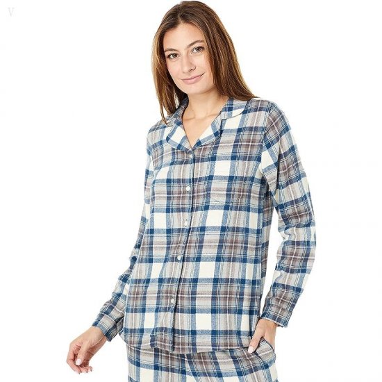 L.L.Bean Scotch Plaid Flannel Pajamas Plaid Indigo Tartan ID-xM4vFLJH