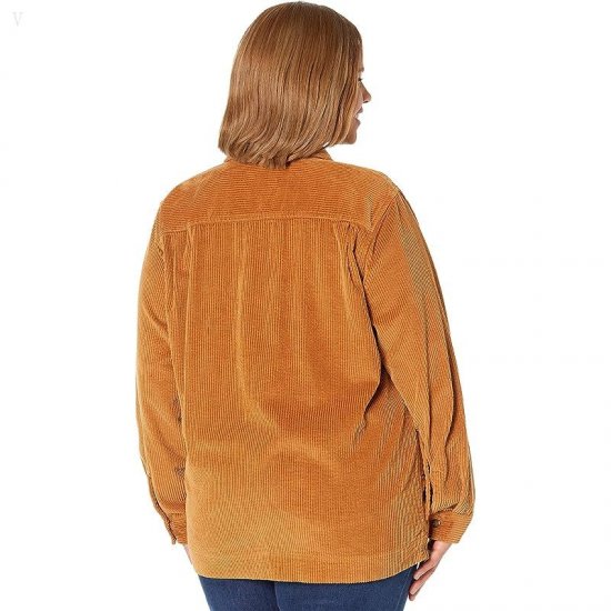 L.L.Bean Plus Size Comfort Corduroy Relaxed Shirt Long Sleeve Saddle ID-ANtQUPNh