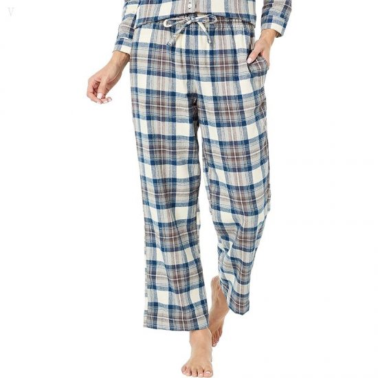 L.L.Bean Petite Scotch Plaid Flannel Pajamas Plaid Indigo Tartan ID-vOtPmra2