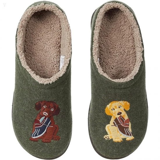 L.L.Bean Daybreak Scuffs Motif Green Puppies ID-gz83LDIC