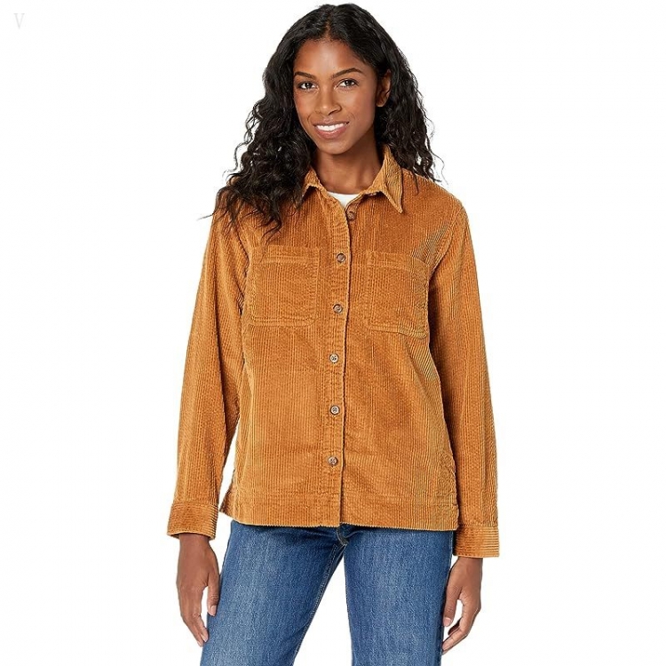 L.L.Bean Petite Comfort Corduroy Relaxed Shirt Long Sleeve Saddle ID-tNUieswE - Click Image to Close