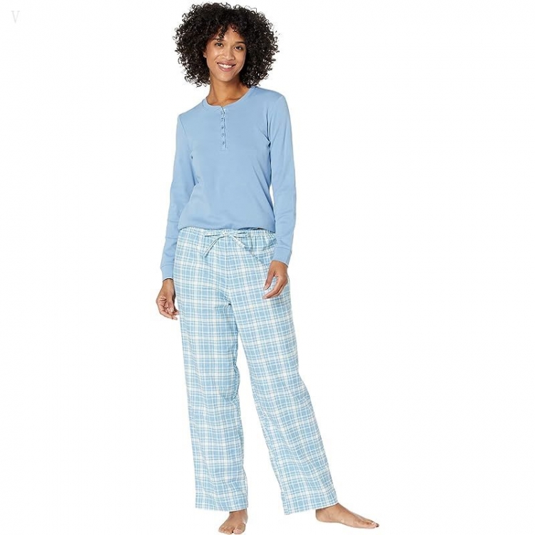 L.L.Bean Cozy PJ Set Soft Blue ID-zWbI3ue1 - Click Image to Close