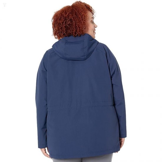 L.L.Bean Plus Size Mountain Classic Water Resistant Jacket Nautical Navy ID-WF0hVOei