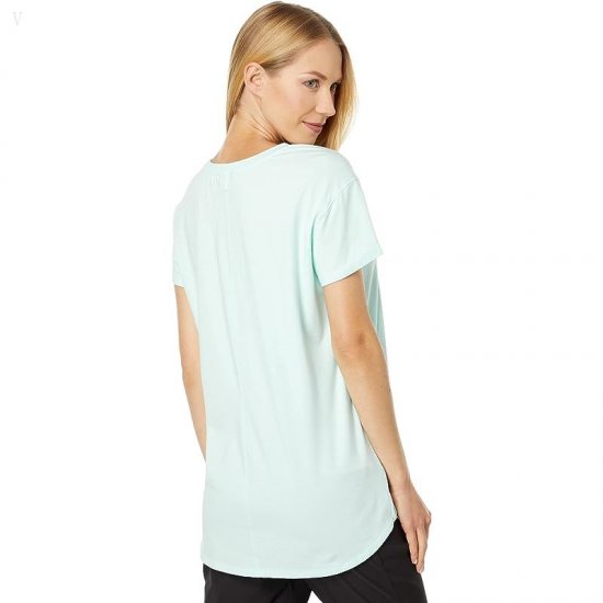 L.L.Bean Beyond Soft Crew Neck Tee Short Sleeve Nautical Aqua ID-1OXv8VDB