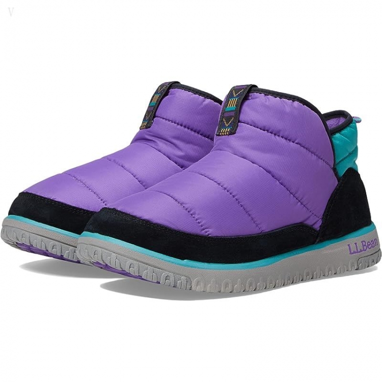 L.L.Bean Mountain Classic Quilted Bootie Black/Bright Purple ID-apOgzsys - Click Image to Close