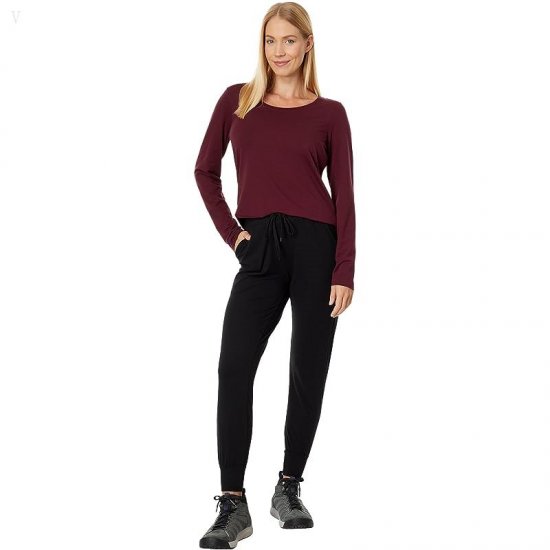 L.L.Bean Soft Stretch Supima Tee Scoop Neck Long Sleeve Deep Wine ID-qsRyRkKp