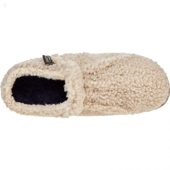 L.L.Bean Cozy Slipper Slide Pile Fleece Natural/Bright Navy ID-r0nyAi70