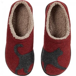 L.L.Bean Daybreak Scuffs Motif Deepest Red/Charcoal Cat ID-lJ3cgfc0