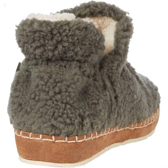 L.L.Bean Cozy Slipper Bootie Pile Fleece Kelp Green ID-TKrpncp8