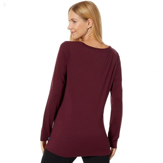 L.L.Bean Soft Stretch Supima Tee Scoop Neck Long Sleeve Deep Wine ID-qsRyRkKp