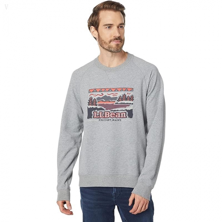 L.L.Bean Camp Crew Neck Graphic Regular Gray Heather/Vintage Logo ID-bo3Q7TW1 - Click Image to Close