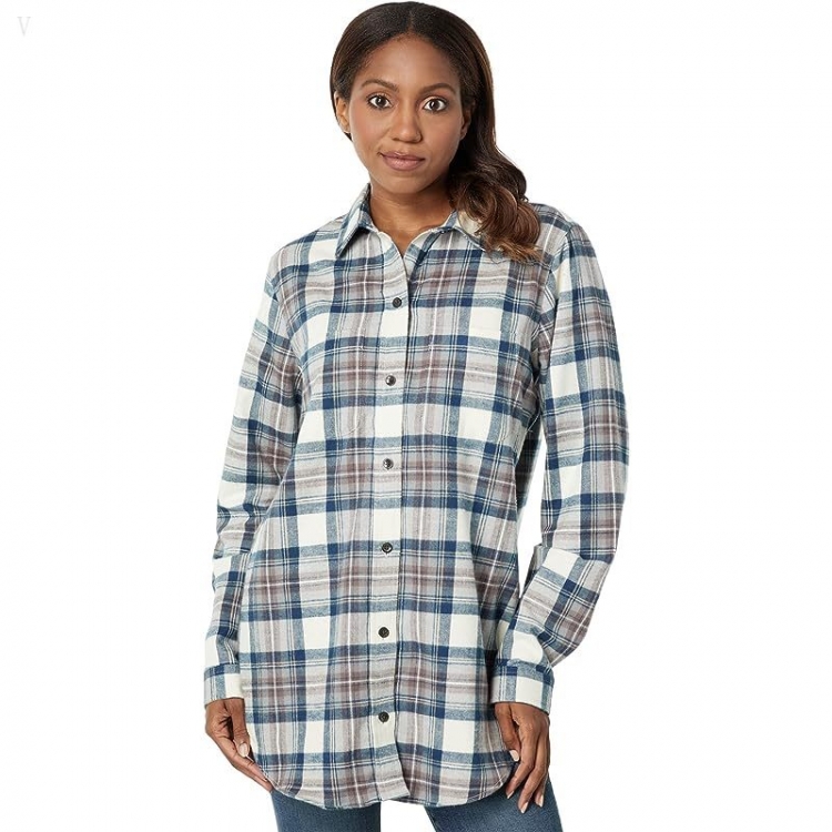 L.L.Bean Scotch Plaid Flannel Tunic Indigo Tartan ID-omuHVQYZ - Click Image to Close