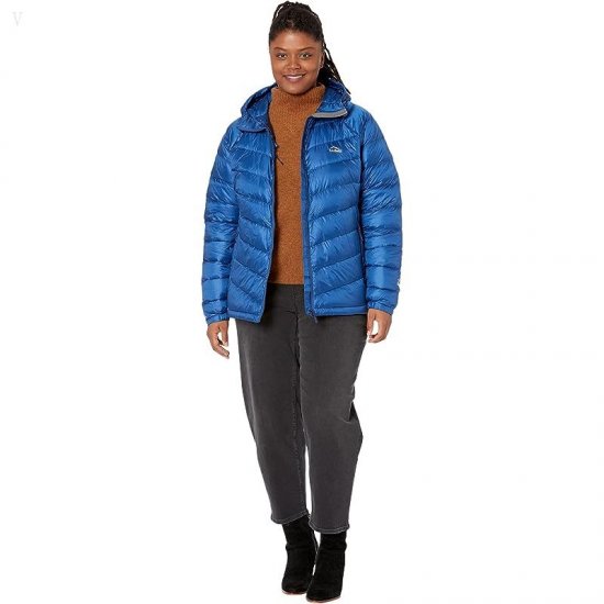 L.L.Bean Plus Size Ultralight 850 Down Hooded Jacket Ocean Blue ID-5w1lyqX9