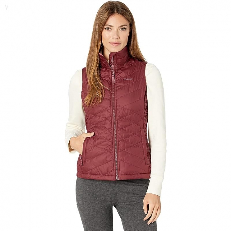 L.L.Bean Fleece-Lined Primaloft Vest Burgundy ID-kK3UqaAk - Click Image to Close