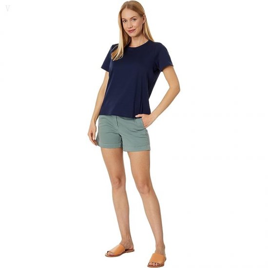 L.L.Bean Petite Pima Crew Neck Short Sleeve Raven Blue ID-eCP13j8J