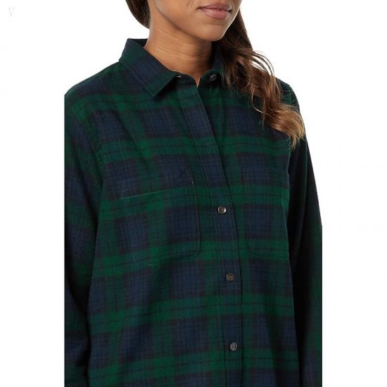 L.L.Bean Scotch Plaid Flannel Tunic Black Watch ID-B4FENxlA