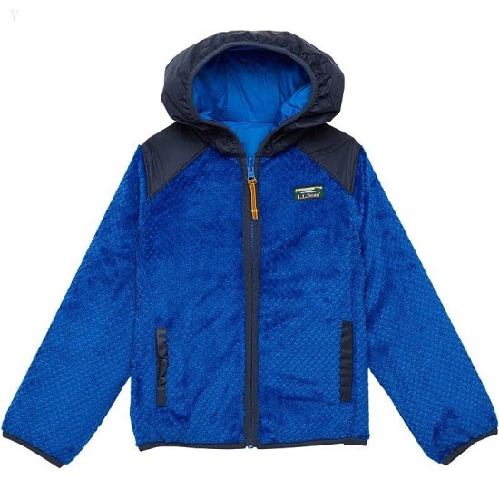 L.L.Bean Mountain Bound Reversible Hooded Jacket (Big Kids) Deep Sapphire/Carbon Navy ID-4VDMKjlv