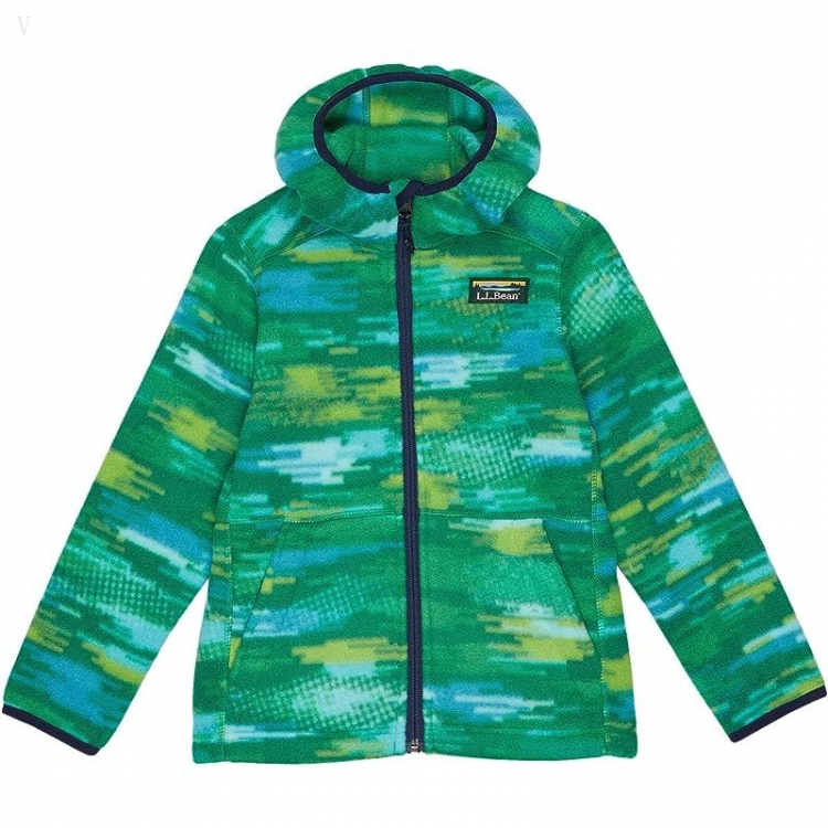 L.L.Bean Mountain Classic Fleece Hooded Print (Little Kids) Kelly Green Digi Camo ID-Q6AjAwe8 - Click Image to Close