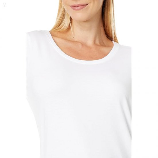 L.L.Bean Soft Stretch Supima Tee Scoop Neck Long Sleeve White ID-VXnZ0bQB