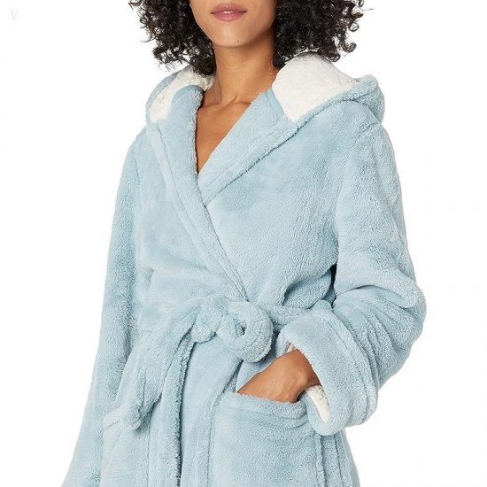 L.L.Bean Wicked Plush Robe Dusty Blue ID-HXWhzR5i