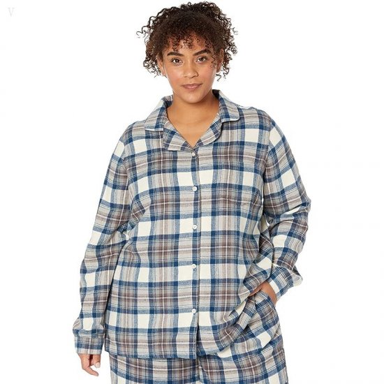 L.L.Bean Plus Size Scotch Plaid Flannel Pajamas Plaid Indigo Tartan ID-DNSjjXsA