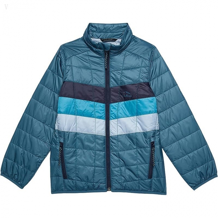 L.L.Bean Primaloft Packaway Jacket Color-Block (Little Kids) Sail Blue ID-8PZaJVvP - Click Image to Close