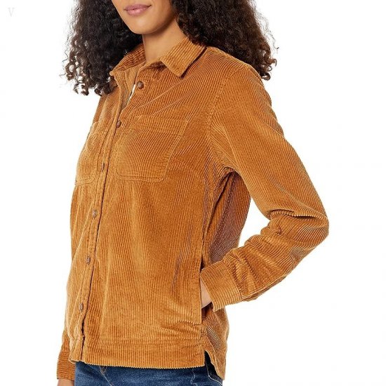 L.L.Bean Comfort Corduroy Relaxed Shirt Long Sleeve Saddle ID-gklCB4IT