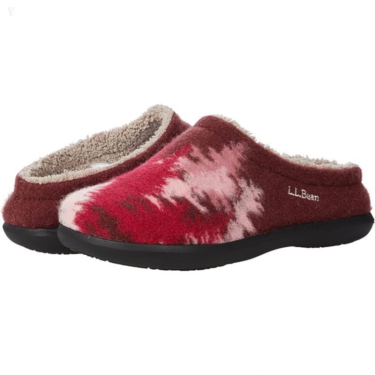 L.L.Bean Daybreak Scuffs Motif Burgundy Ombre Trees ID-Gn1fLSz6 - Click Image to Close