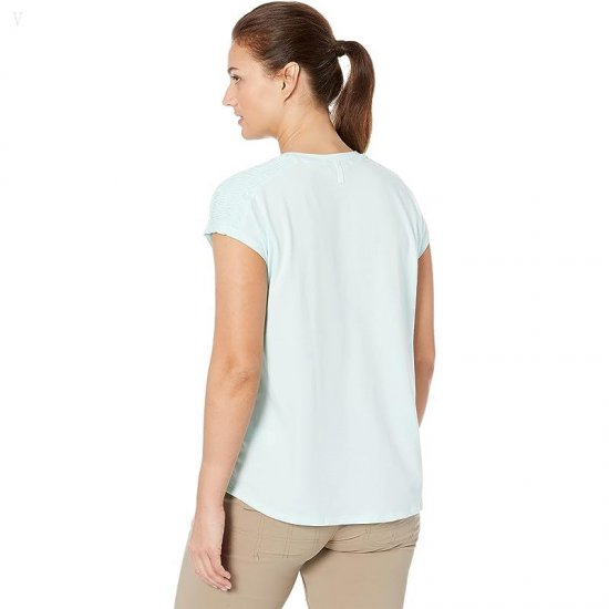 L.L.Bean Petite Beyond Soft Short Sleeve V-Neck Tee Nautical Aqua ID-4v4dwAIu