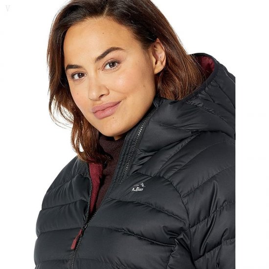 L.L.Bean Plus Size Down Hooded Jacket Black ID-iVAwV5s9