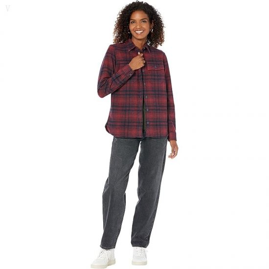 L.L.Bean New Chamois Shirt Pattern Red Wine Plaid ID-evx44p66