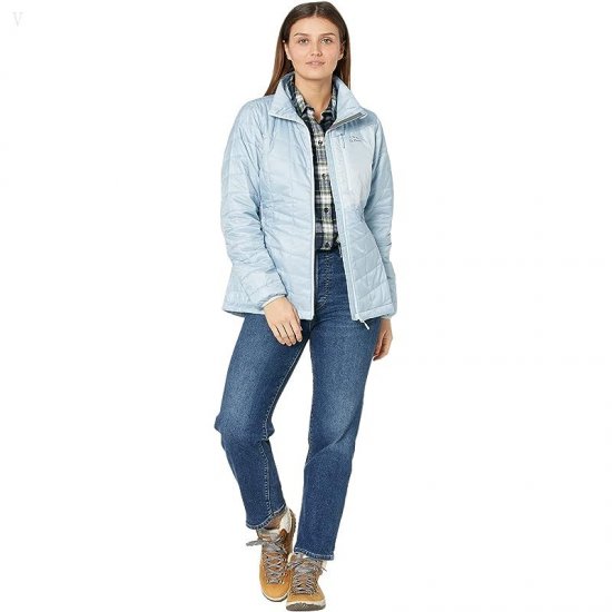 L.L.Bean Petite Primaloft Packaway Jacket Foggy Blue/Pale Sky Blue ID-XEo5oigc