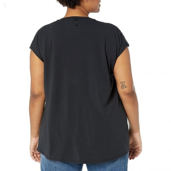 L.L.Bean Plus Size Beyond Soft Short Sleeve V-Neck Tee Midnight Black ID-4GWLqOlN