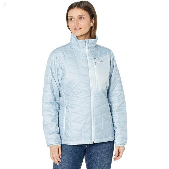 L.L.Bean Petite Primaloft Packaway Jacket Foggy Blue/Pale Sky Blue ID-XEo5oigc