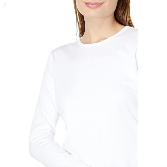 L.L.Bean Pima Crew Neck Long Sleeve White ID-bUhJ5b3d