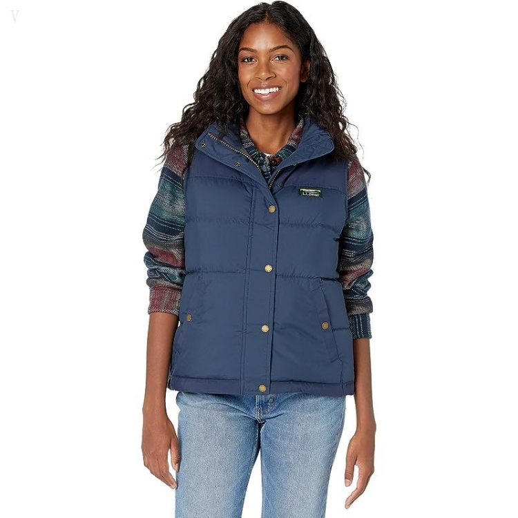 L.L.Bean Petite Mountain Classic Down Vest Nautical Navy ID-hsLyB2Z5 - Click Image to Close