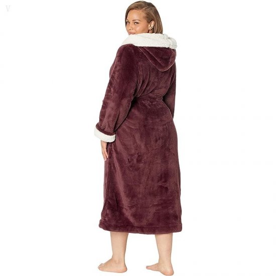 L.L.Bean Plus Size Wicked Plush Robe Black Plum ID-GsIgrjBB