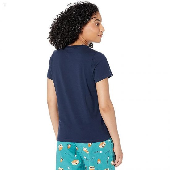 L.L.Bean Springtime Sleep PJ Set Blue-Green S\'Mores ID-BNotE5AG