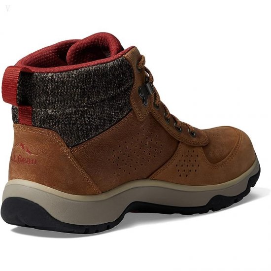 L.L.Bean Trailduster Hiker Mid Water Resistant Barley/Bold Crimson ID-Aqtf55ME