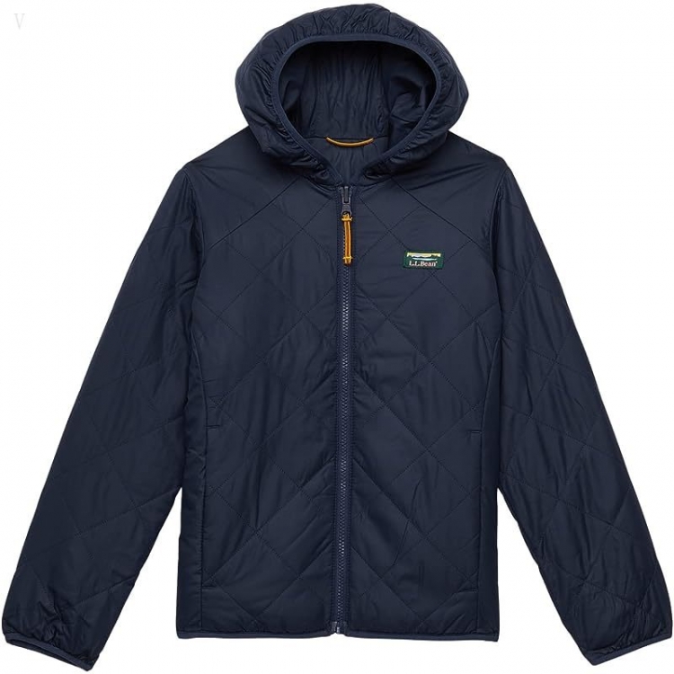 L.L.Bean Mountain Bound Reversible Hooded Jacket (Big Kids) Carbon Navy/Soapstone ID-VjhqtS5a - Click Image to Close