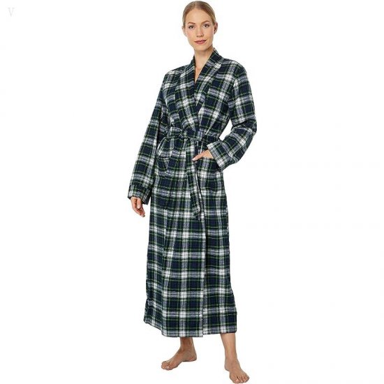 L.L.Bean Scotch Plaid Flannel Robe Unlined Plaid Dress Gordon ID-jOLPG786