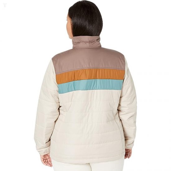 L.L.Bean Plus Size Mountain Classic Puffer Jacket Color-Block Taupe Brown/Gray Birch ID-fiH504gf