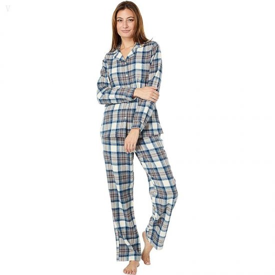 L.L.Bean Scotch Plaid Flannel Pajamas Plaid Indigo Tartan ID-xM4vFLJH