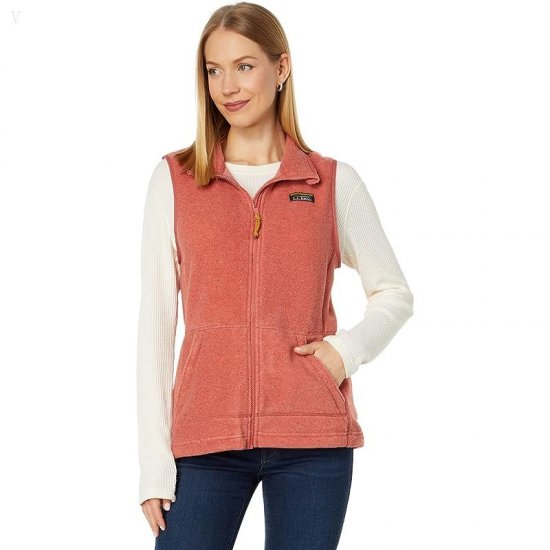 L.L.Bean Mountain Classic Fleece Vest Sienna Brick ID-Auzg698f