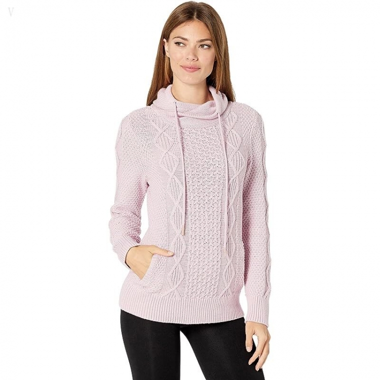 L.L.Bean Signature Cotton Funnel Neck Sweater Light Mauve ID-GG247SNM - Click Image to Close