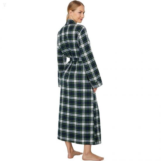 L.L.Bean Scotch Plaid Flannel Robe Unlined Plaid Dress Gordon ID-jOLPG786