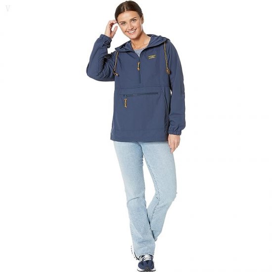 L.L.Bean Petite Mountain Classic Anorak Nautical Navy ID-hJVMkxAX