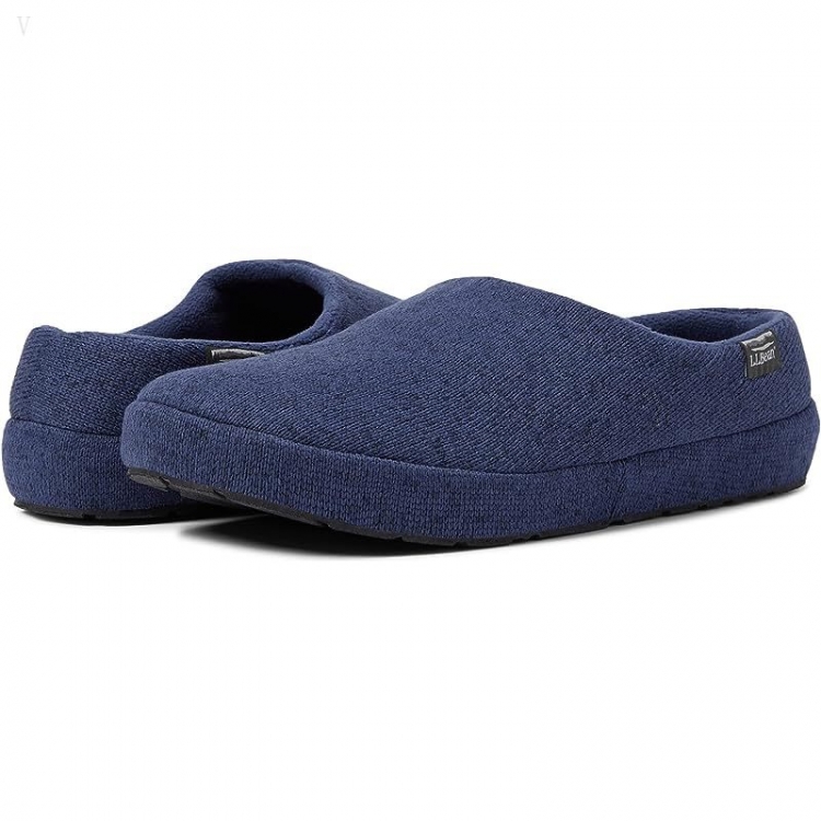 L.L.Bean Sweater Fleece Slipper Scuff II Bright Navy ID-7vi2hta2 - Click Image to Close